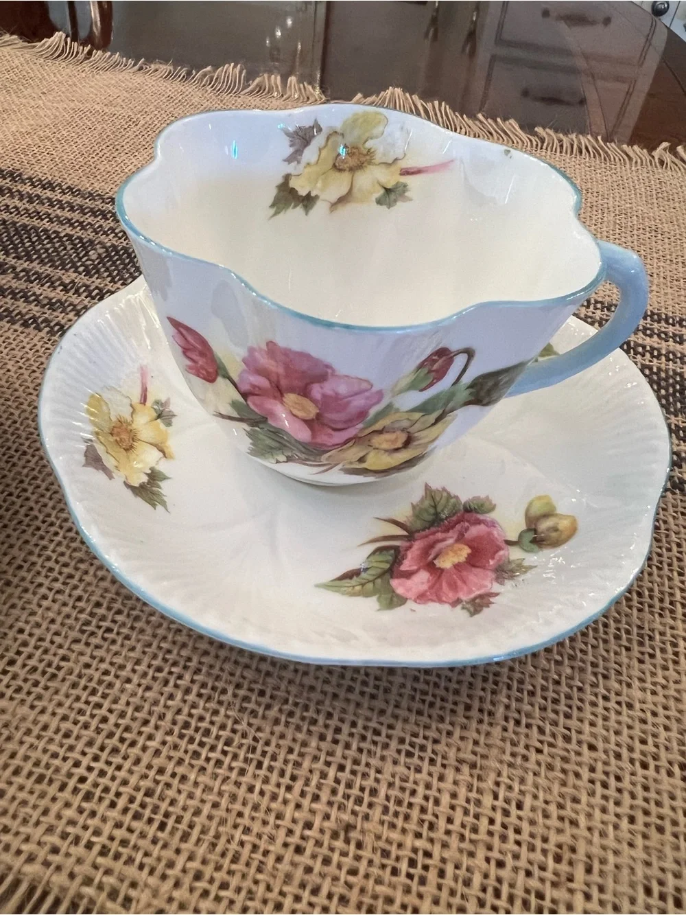 Shelley Begonia Floral fine china Tea Set made in England